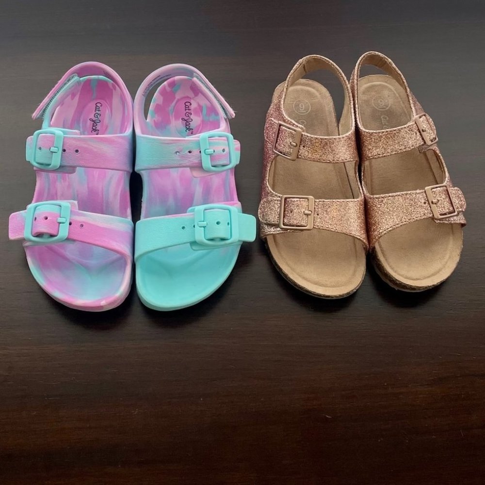 Cat & Jack Footbed Sandals (Ade & Reagan) Bundle - 9M